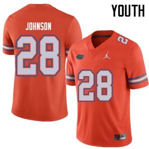 Youth Florida Gators #28 Kylan Johnson NCAA Jordan Brand Orange Authentic Stitched College Football Jersey PJR0362LP